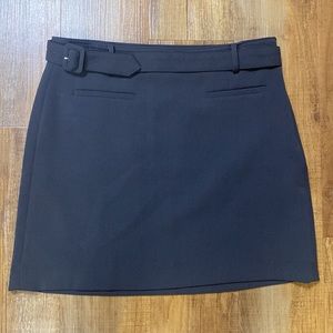 Loft dark gray mini skirt with belt size 12 NWT